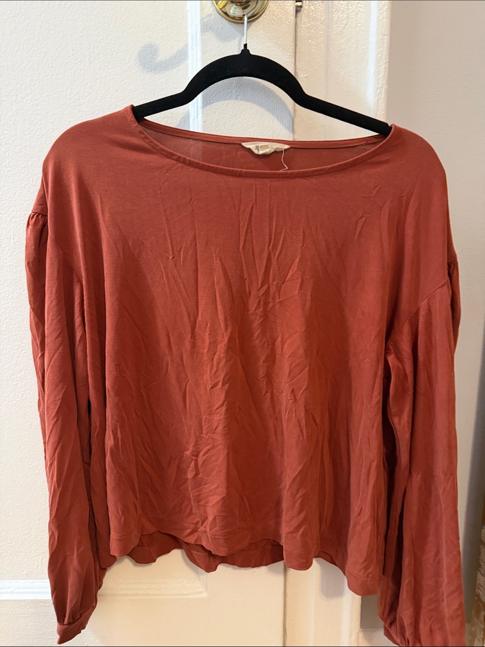 Madewell Long-Sleeve Top in Rusty Terracotta